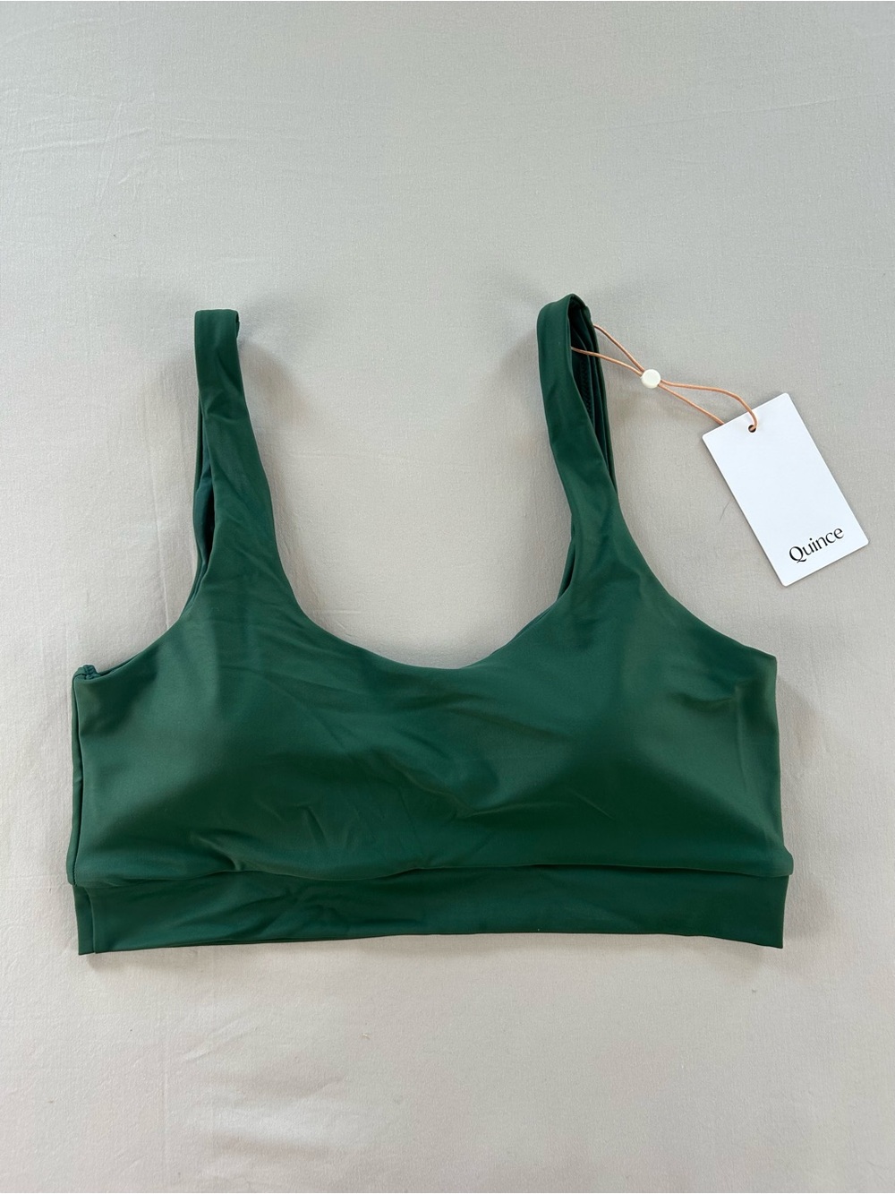 Quince Forest Green Scoop Neck Swim Top